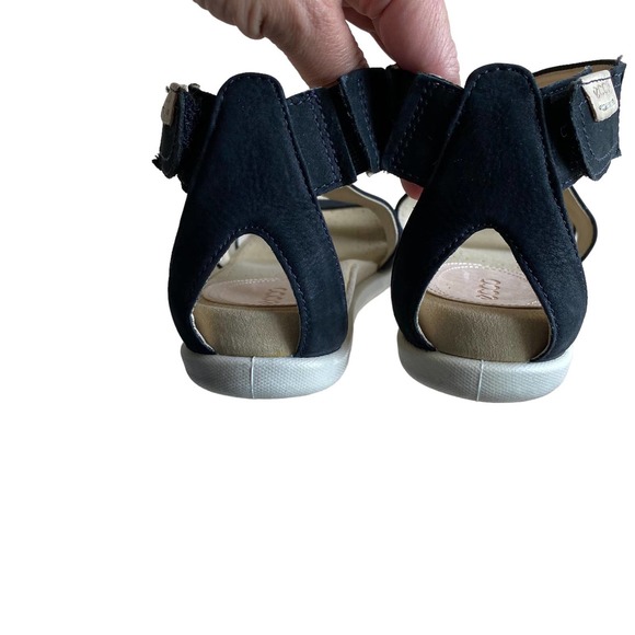 ECCO Black Velvet Suede Comfy Sandals Womens Size 8/8.5 (39) - Picture 11 of 14